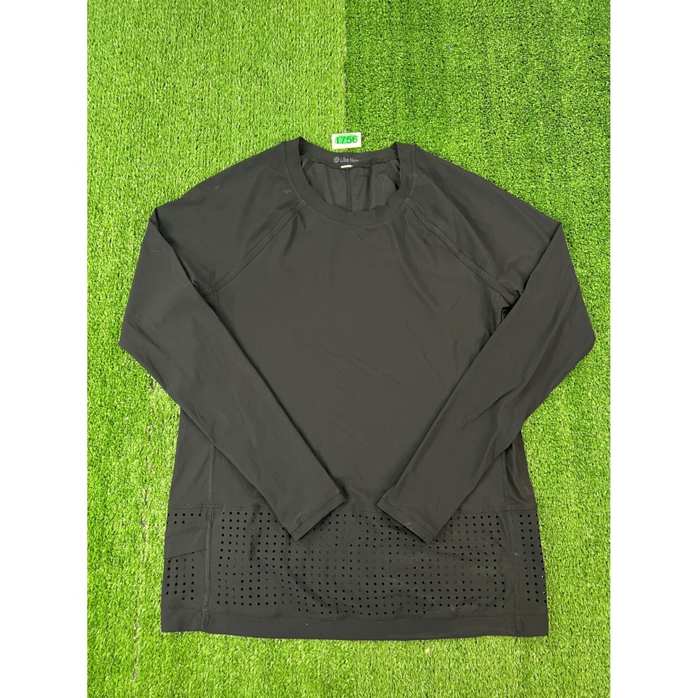 Lululemon Like New Women Black Laser Cut Long Sleeve Athletic Top S/M